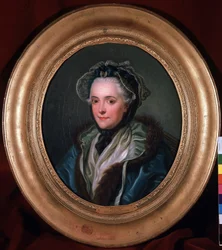 Porträt von Marie-Louise-Nicole (Marie Louise Nicole), Herzogin von Enville (Anville) (1716-1797). Gemälde von Charles Amedee Philippe van Loo (1719-1795)