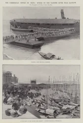 Das Handelszentrum Chinas, Szenen am Jangtse-Fluss in der Nähe von Hankow