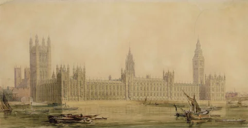 Perspektivische Ansicht der neuen Parlamentsgebäude, ca. 1840er Jahre