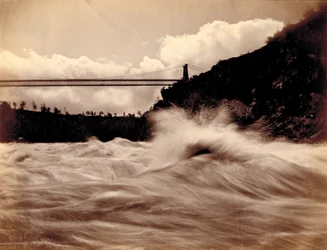 Die Stromschnellen, unterhalb der Hängebrücke, um 1870