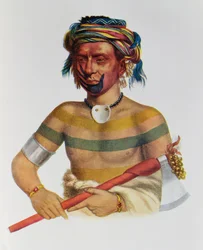 Shau-Hau-Napo-Tinia, ein Iowa-Häuptling, 1837, Illustration aus 