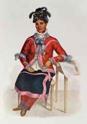 Tshusik, eine Chippeway-Frau, 1827, Illustration aus 