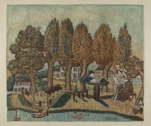 Stickmustertuch, ca. 1940