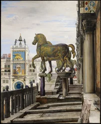 Die bronzenen Pferde von San Marco, Venedig, 1876