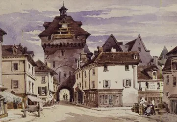 Straßenszene in Loches, Frankreich