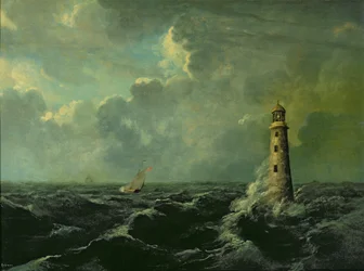 Meereslandschaft mit Leuchtturm