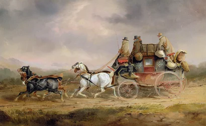 Postkutschen auf der Straße: Die Louth-London Royal Mail in voller Fahrt