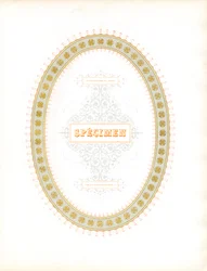 Ovaler Zierrahmen mit typografischem Musterbuchstaben