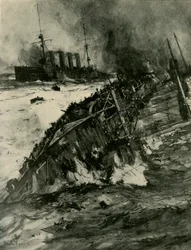 Das Sinken der HMS Aboukir, Erster Weltkrieg, 22. September 1914, um 1920