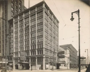 Ansicht des Woods Theatre in der 54 W. Randolph St., Chicago, ca. 1900