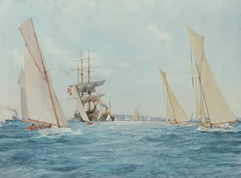 Ein Yacht-Rennen