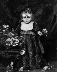 Ein zukünftiger Doge (venezianisches Kind des 16. Jahrhunderts) (19. Jahrhundert). Gravur nach dem Gemälde von Emile Auguste Carolus Duran (Charles Duran oder Carolus-Duran) (1837-1917). In „Die illustrierte Welt“ Nr. 1261 vom 28. Mai 1881