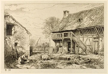 Hof eines Bauernhauses