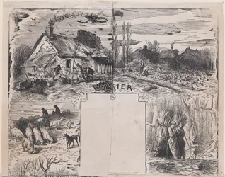 Februar aus Album rustikaler Motive, 1859