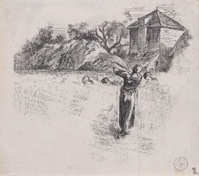 Frau trägt Garbe, ca. 1853