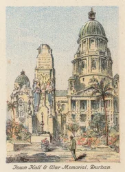 Südafrika: Rathaus und Kriegerdenkmal, Durban