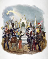 Verschiedene französische Armeeuniformen und Regimenter, 1823