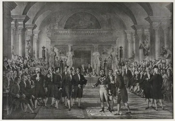Empfang von Napoleon Bonaparte am Institut, Klasse für Physik und Mathematik, Sektion für mechanische Künste am 25. Dezember