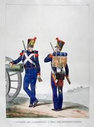 Uniformen eines Schweizer Artillerieregiments, 1823