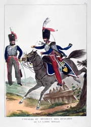 Uniformen eines Regiments von Husaren der französischen königlichen Garde, 1823