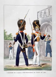 Uniformen der Fußsoldaten des französischen Königskorps, 1823