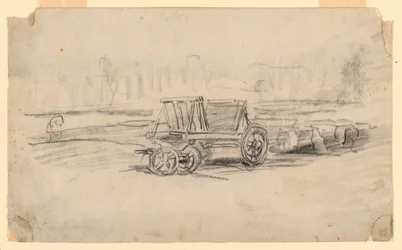 Zeichnung, Ein Bauernwagen, ca. 1850