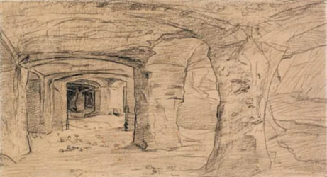 Felsgewölbe im Steinbruch bei Auvers-sur-Oise