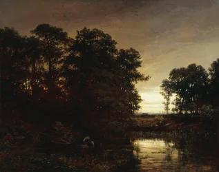 Landschaft mit Teich