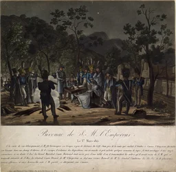 Die Rückkehr Napoleons von Elba. Napoleons Biwak in Golfe-Juan am 1. März 1815, 1815