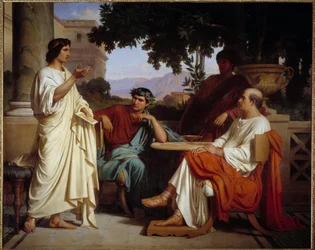 Virgil, Horaz und Varius bei Mecene