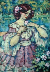 Dame mit einer Rose