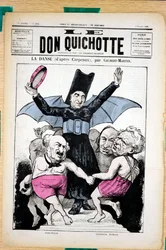 Titelblatt von „Le Don Quixote“, Nummer 294, Satirisch in Farben