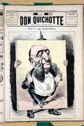 Titelblatt von „Le Don Quixote“, Nummer 702, Satirisch in Farben