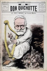 Der alte Orpheus: Karikatur über Victor Hugo und Russland - von Gilbert-Martin (Gilbert Martin), in „Don Quixote“ vom 23.06.1882