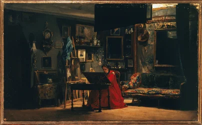 Prinzessin Mathilde (1820-1904) in ihrem Atelier, rue de Courcelles, circa 1860
