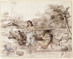 Badeende Tahitianer, 1844