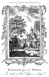 König Richard II. besänftigt die Rebellen nach dem Tod von Wat Tyler, Smithfield, 19. Jahrhundert