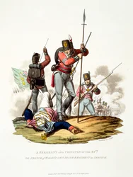 Uniform eines Sergeanten und Soldaten des 87. oder Prince of Wales