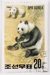 Briefmarke/Nordkorea/Ailuropoda melanoleuca/Großer Panda