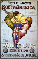 Plakat für das wenig bekannte Südamerika - Die Weiße Stadt Ausstellung