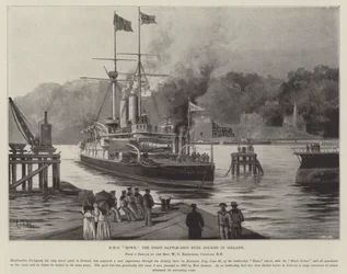 HMS Howe, das erste Schlachtschiff, das jemals in Irland angedockt wurde