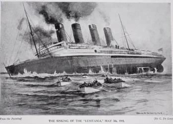 Das Sinken der Lusitania, 7. Mai 1915, Illustration aus 