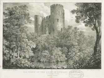 Dudley Castle - Der Bergfried (Gravur)