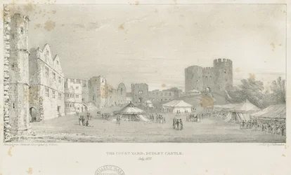 Dudley Castle - Der Bergfried (Lithographie, Jul 1837)