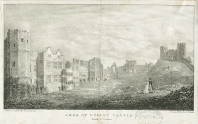 Dudley Schloss - Der Bergfried (Lithographie)