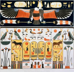 Wandmalerei aus den Gräbern der Könige von Theben, entdeckt von G. Belzoni, 1820-1822