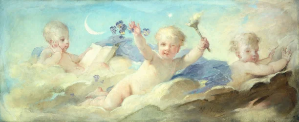 Putti, die in den Wolken tollen