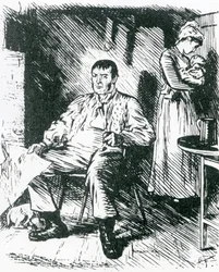 "Ein wirklich harter Fall" Illustration zu "Punch," 1875 (Gravur)