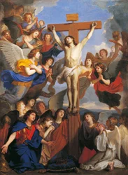 Kruzifix mit Engeln, um 1660, von Charles Le Brun
