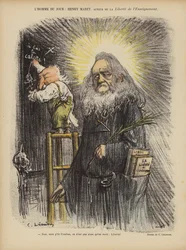 Karikatur des französischen Journalisten und Politikers Henry Maret und Premierminister Emile Combes